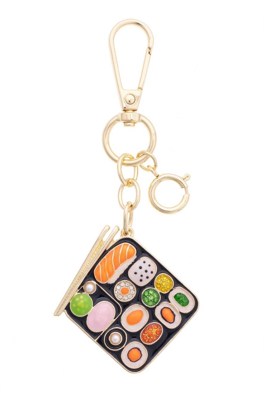 NEW CANVAS STYLE women's bento box embellished bag charm in multi